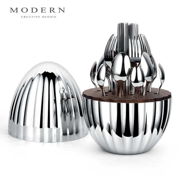 摩登MODERN轻奢不锈钢餐具套装网红餐厅商用银龙蛋乔迁礼品
