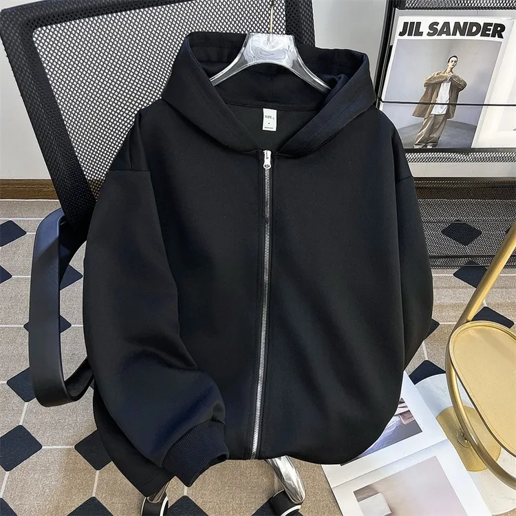 春秋季cleanfit连帽开衫卫衣男美式潮牌宽松休闲极简风双拉链外套
