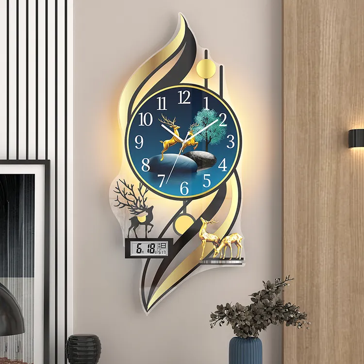 客厅家用时尚创意北欧轻奢装饰简约挂墙石英钟表