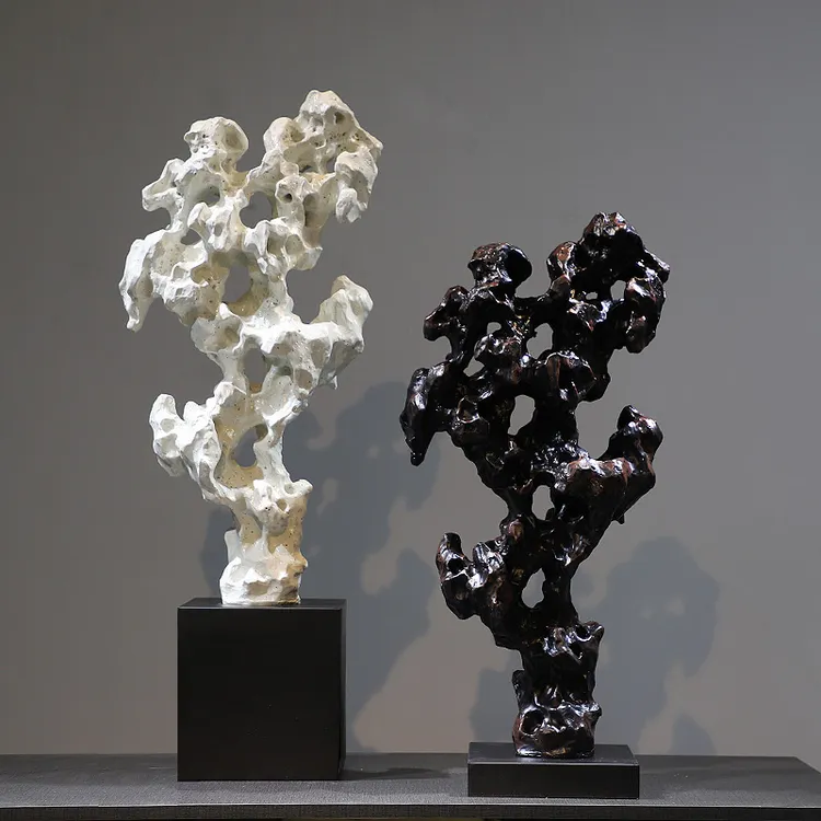 【树脂太湖石】轻奢电视柜新中式家居客厅酒店桌面玄关工艺装饰品