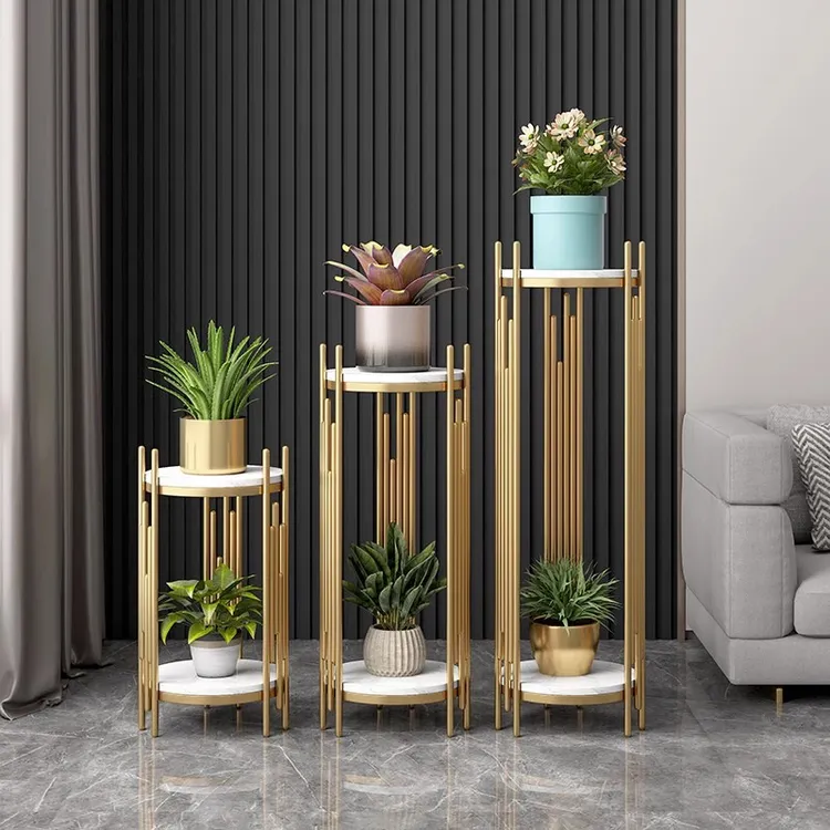 网红简约铁艺高端花架子室内客厅电视柜旁摆件置物架轻奢北欧