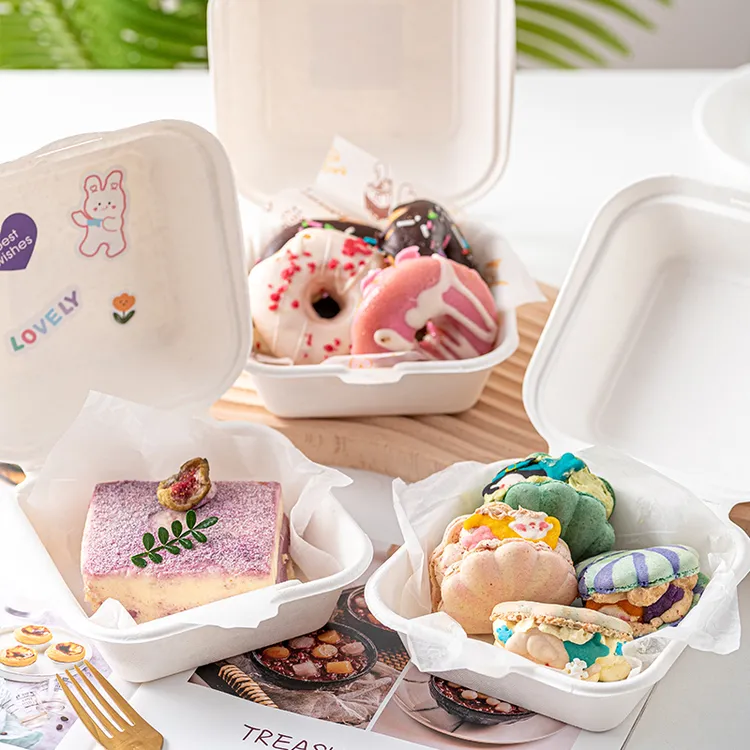 网红INS风便当蛋糕盒提拉米苏毛巾卷包装盒汉堡青团打包野餐盒子
