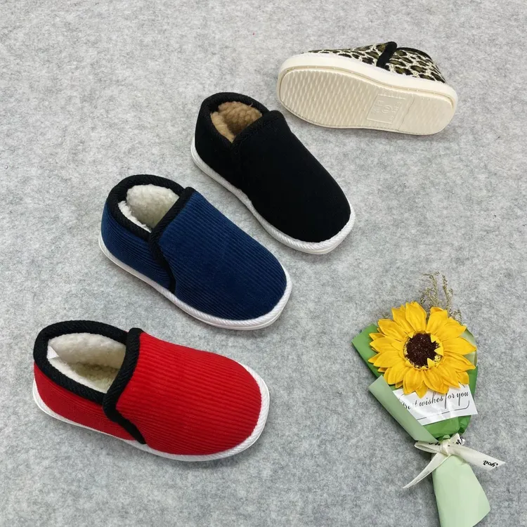 何航冬季加绒保暖居家小孩软底棉鞋防滑加厚宝宝正品儿童成品棉鞋