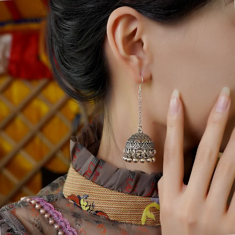 【福利款】A53手工气质百搭古风小众蒙古包银耳钩耳饰