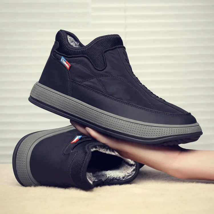 城市骆驼男鞋老北京棉鞋冬季加绒高帮布鞋东北防水防滑老人休闲鞋