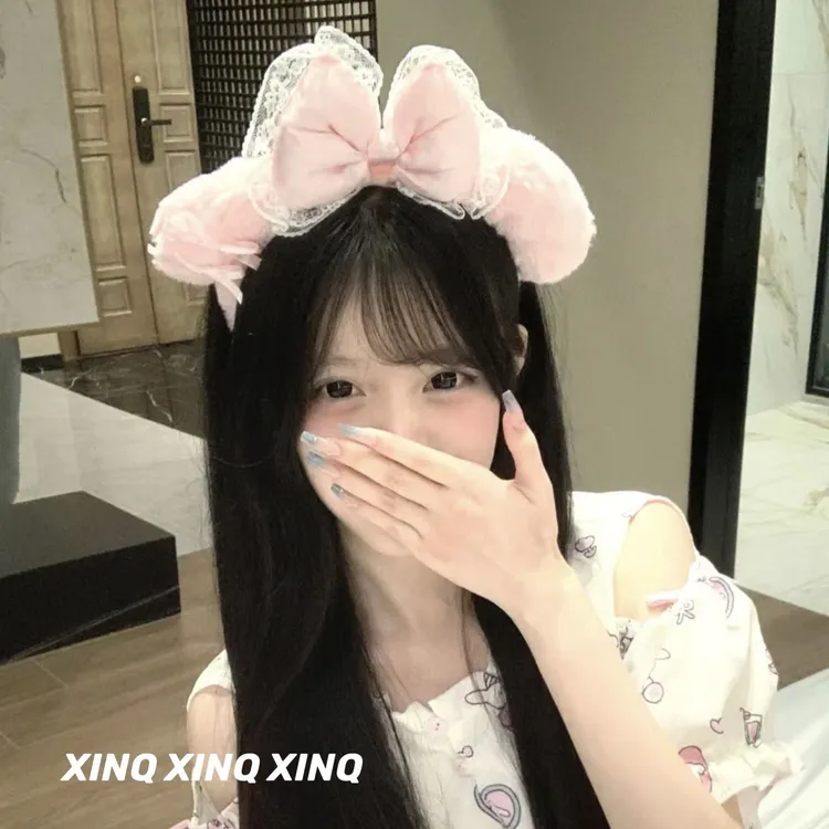 三丽鸥粉粉美乐蒂可爱kt毛绒发箍头箍乖巧甜美授权质感乐园拍照