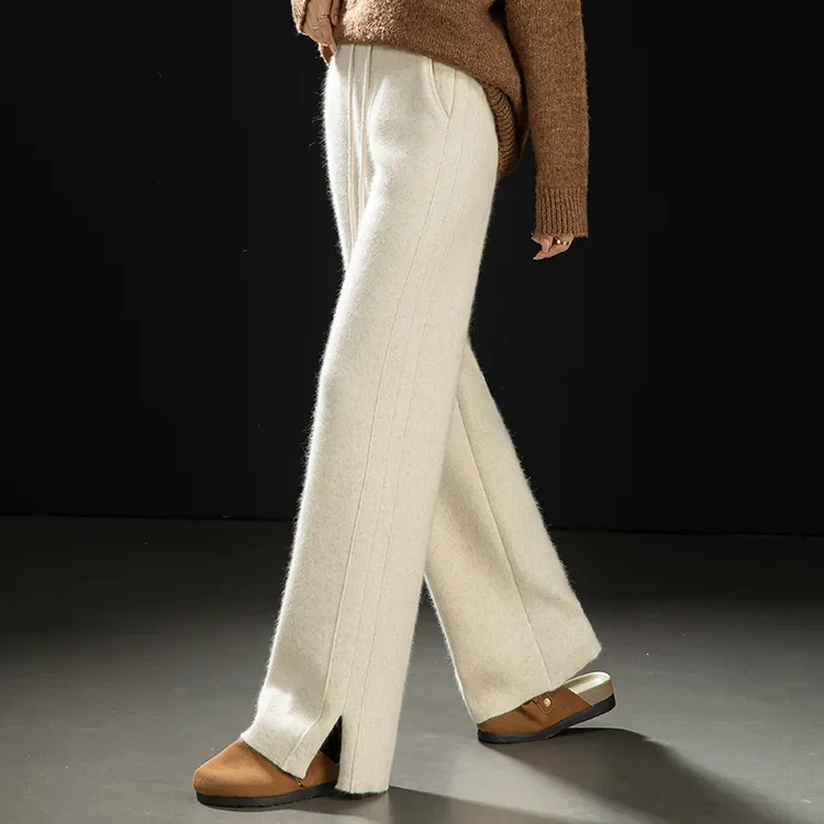 客供料~版型超级好看时尚奶奶裤拖地裤外穿加绒厚款针织休闲裤