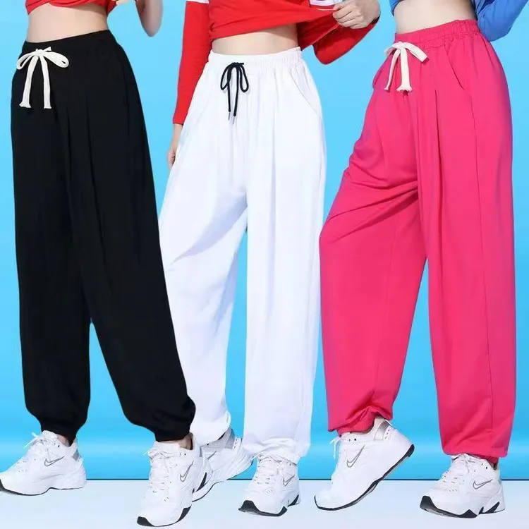 广场舞跳舞服装新款冰丝棉跳舞裤子灯笼裤练功表演裤运动曳步舞裤