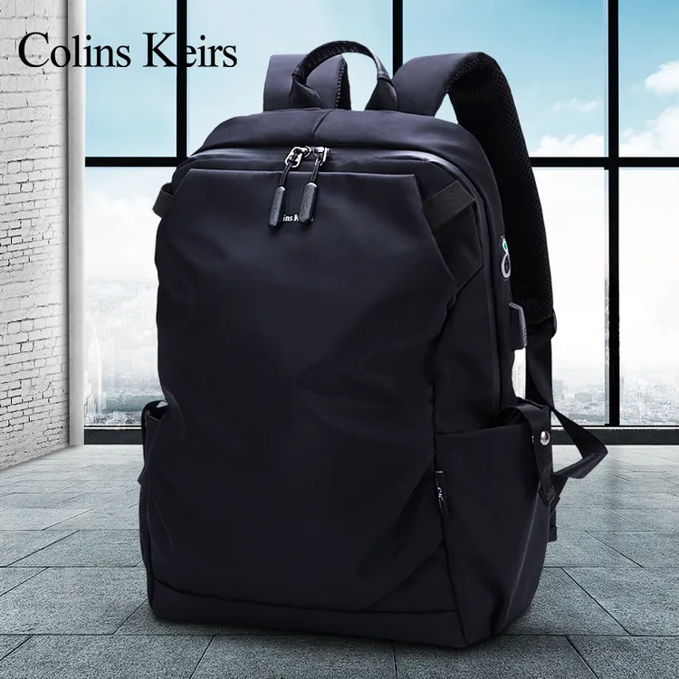 Colins Keirs双肩包男士时尚经典商务旅行大容量背包学生书包防水