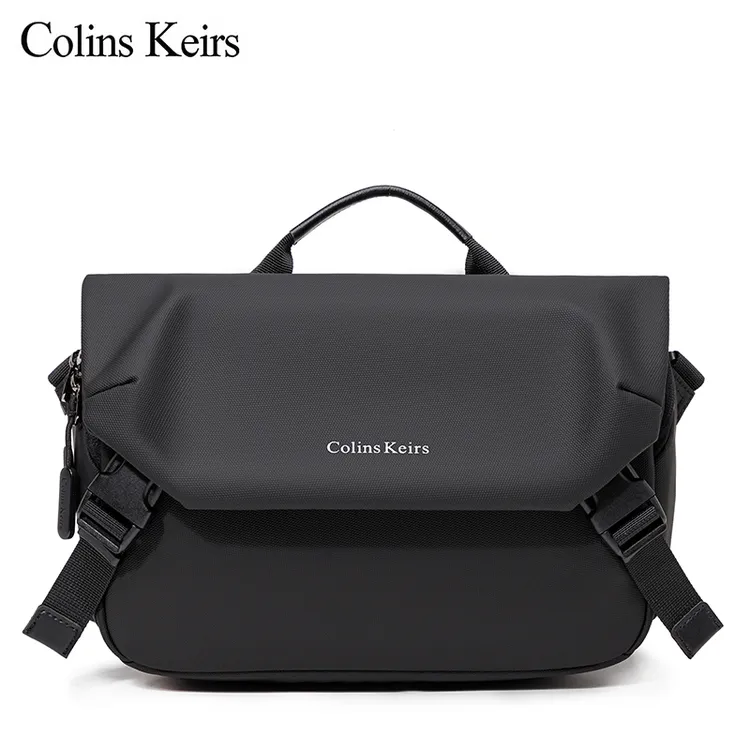Colins Keirs男士单肩包时尚百搭商务通勤斜跨包多功能邮差包户外
