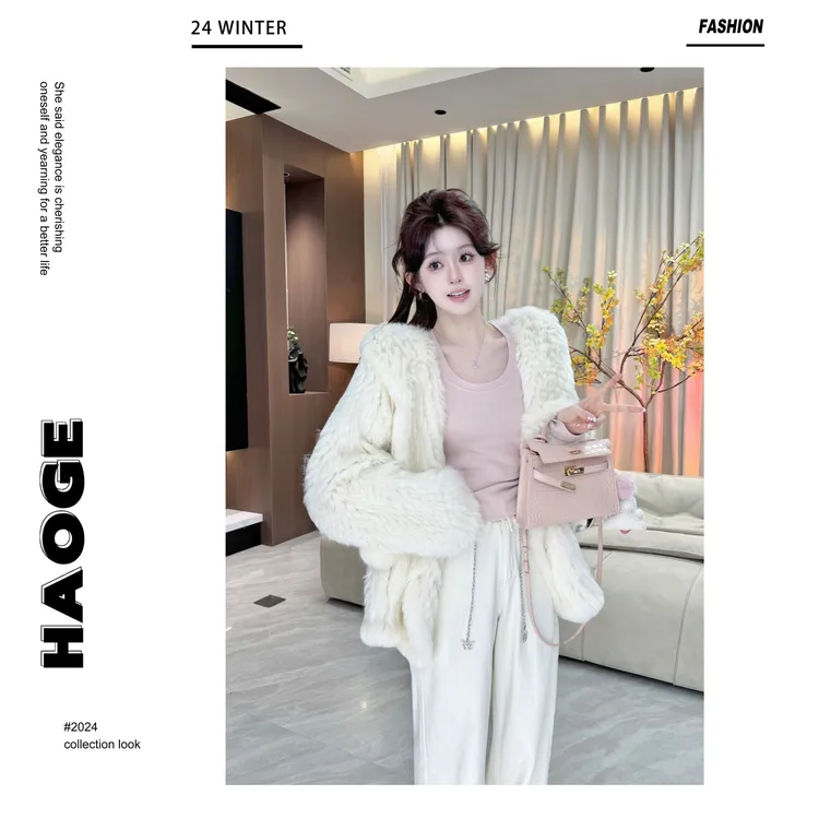 浩哥严选 ●雪山精灵Q4PC3399A皮草预时尚保暖百搭简约温柔千金风