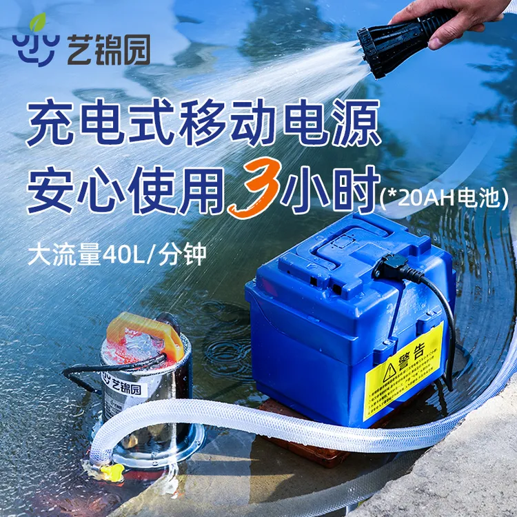 潜水泵充电式水泵家用抽水浇菜12v24v大功率花园便携式户外抽水泵