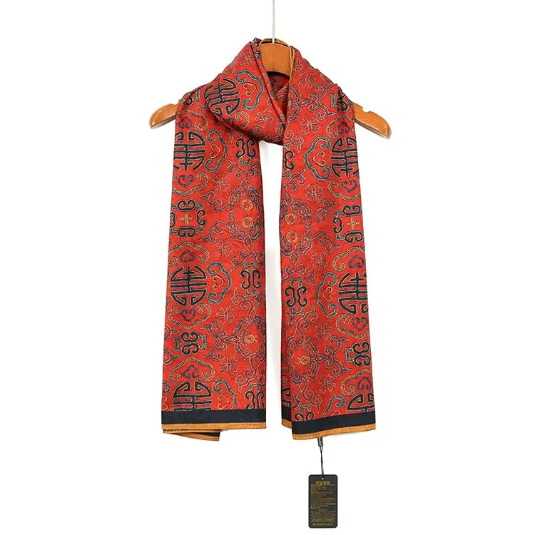 【澜亭絮絮】桑蚕丝扎染印花双面双带披肩围巾