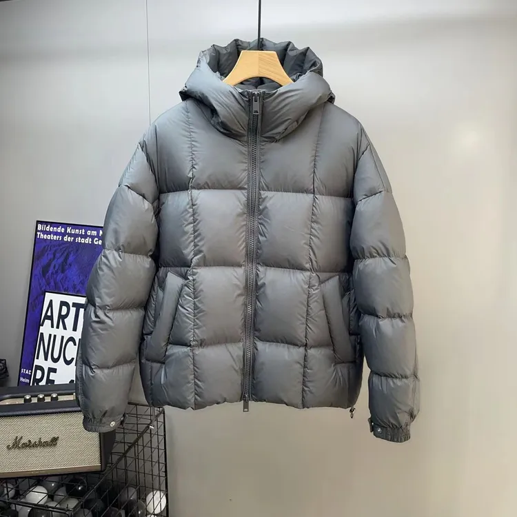 美式潮牌设计感纯色连帽羽绒棉服男冬季新款棉衣加厚防寒面包外套