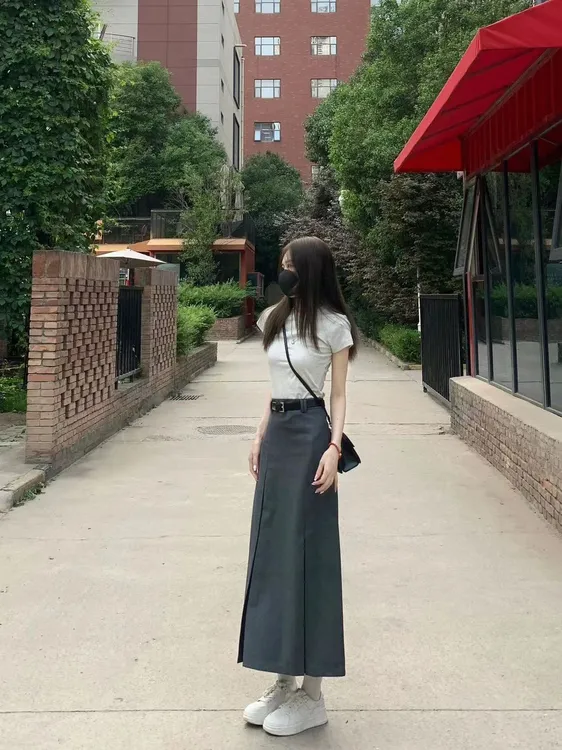 夏装搭配一整套高级感穿搭职业套装女减龄茶系小个子半身裙两件套