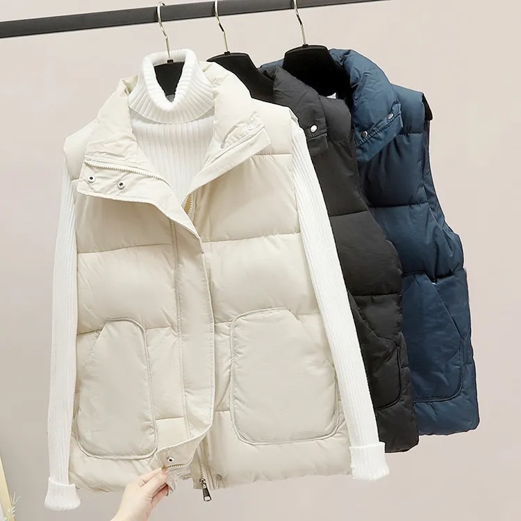 【80-200斤】棉服马甲女秋冬新款百搭简约外穿背心棉马夹外套潮