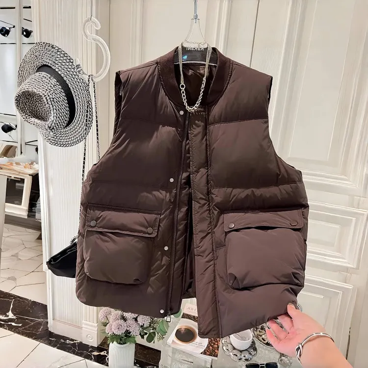 8802胖mm棉服马甲女秋冬季新款洋气大码宽松休闲百搭背心坎肩外套