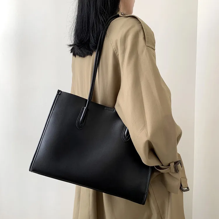 托特包大容量女生高级感牛皮女包上班通勤包时尚简约真皮单肩包女