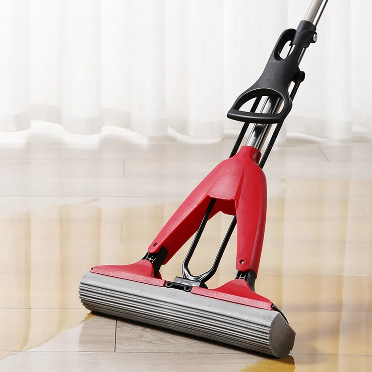 美丽雅对折挤水胶棉地拖卫生间吸水海绵拖懒人免手洗墩布吸水拖把