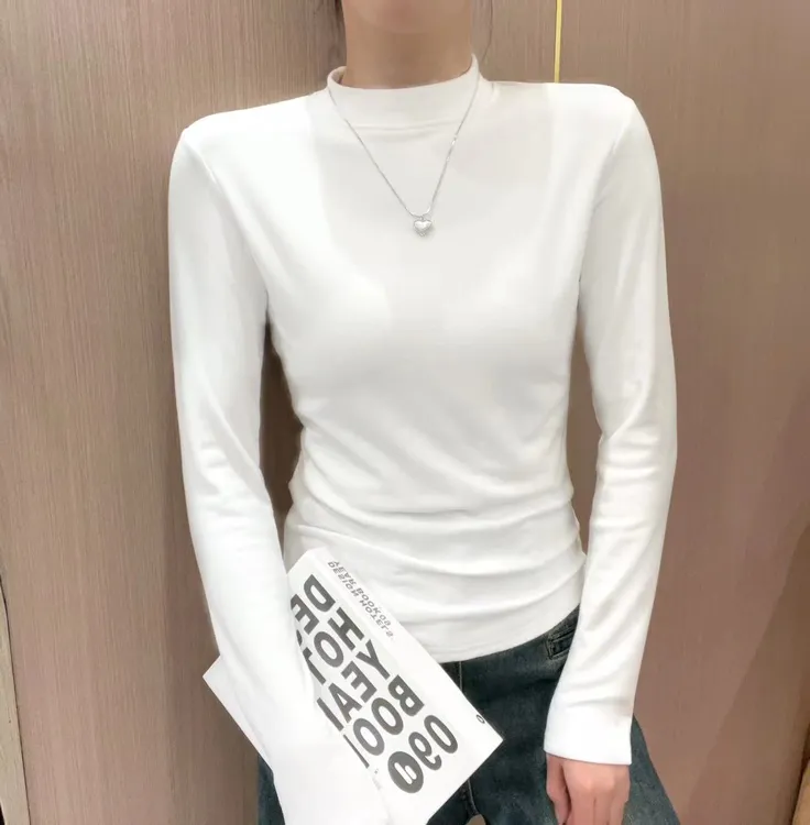 半高领打底衫女2025新款外穿百搭春季经典内搭长袖修身款上衣