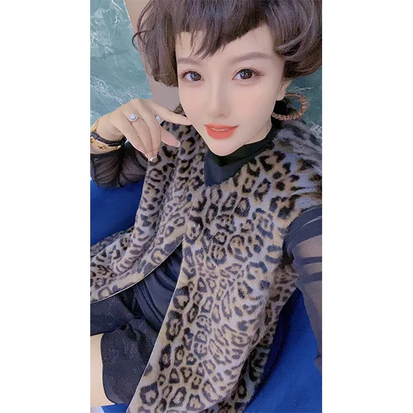 菲姐时尚秋冬洋气豹纹韩版时髦百搭马甲外套