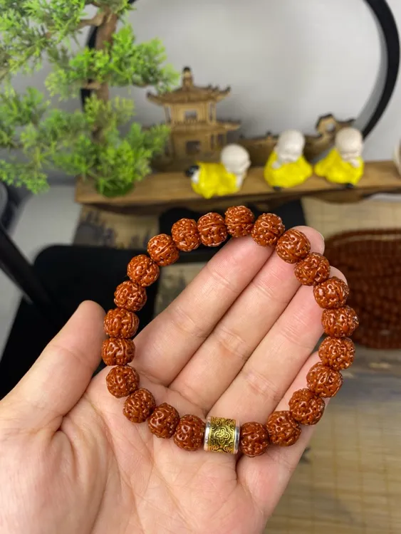 印尼小金刚菩提手串机刷 玉化包浆老树王盘龙梅花单圈男女士手链