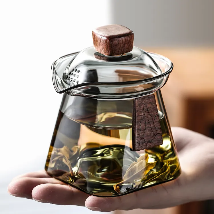 玻璃盖碗茶杯单个家用防烫手抓壶高档泡茶具一人用不烫手功夫茶具