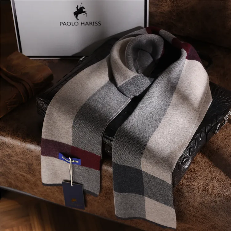 【暖心礼物】100纯羊毛围巾男士冬季保暖送礼高档礼物韩版加厚围脖