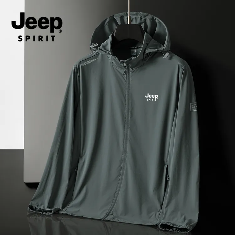 JEEPSPIRIT吉普冰丝防晒外套男士夏季钓鱼防紫外线防晒衣薄款长袖