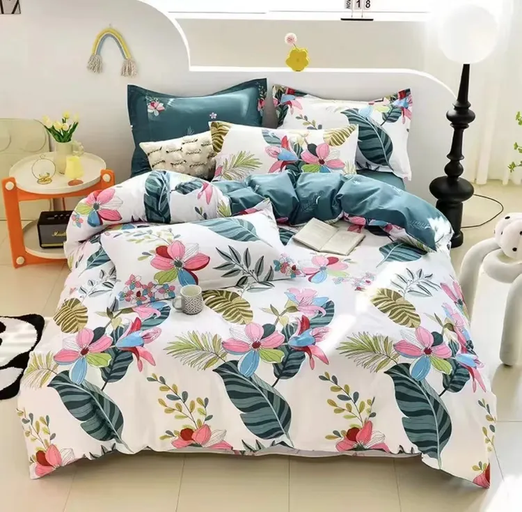100%纯棉全棉斜纹四季款四件套简约大气高贵品质【意境花影】