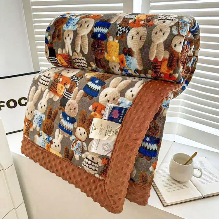 双面牛奶绒豆豆被秋冬款加厚豆豆绒大豆被子加厚加绒保暖被子单人