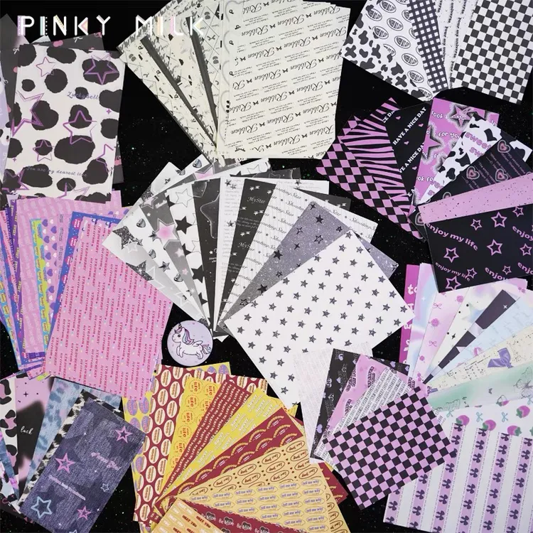 【PM痛包】棋盘格牛仔爱心星字母素材纸涂鸦背景风格吧唧谷美拍照