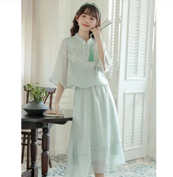 新中式国风汉元素套装连衣裙女装夏2024新款春夏改良旗袍汉服裙子