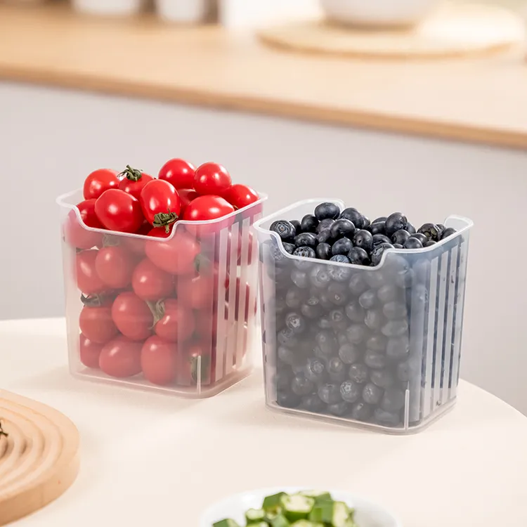 冰箱收纳双开门自动透明收纳盒家用保鲜盒食品级大容量可分格家用