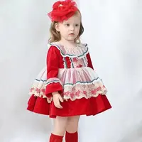 【绒冬之约】红色洛丽塔公主裙宝宝周岁生日蓬蓬裙宝宝拜年服