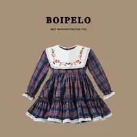 【英格兰套装】跨境格子套装洛丽塔公主裙宝宝周岁生日蓬蓬裙