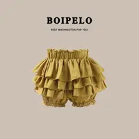 【花苞裤裙】BOIPELO夏季时尚新款洋气女童短裤外穿纯色荷叶裙裤