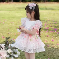 【牡丹仙子】童装洋气连衣裙女童碎花lolita公主裙女孩泡泡袖蓬蓬裙