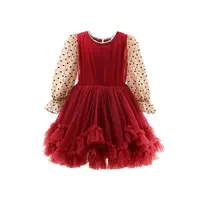 【红色长袖波点】女宝长袖公主连衣裙女童礼服裙