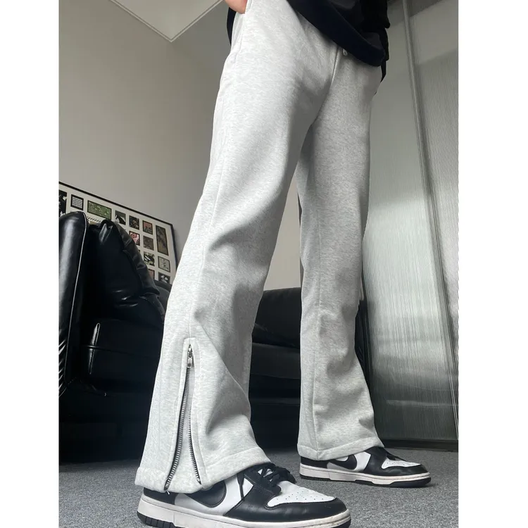 C97 微喇拉链卫裤cleanfit风休闲高街运动裤长裤子休闲裤百搭时尚