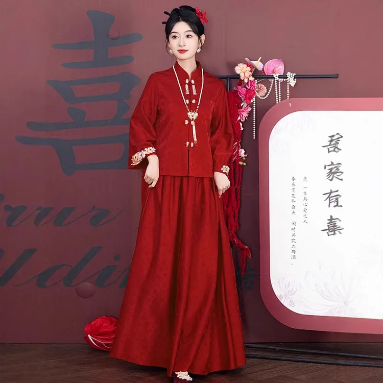敬酒服新娘红色套装订婚衣服2025新款新中式秀禾服婚服结婚礼服