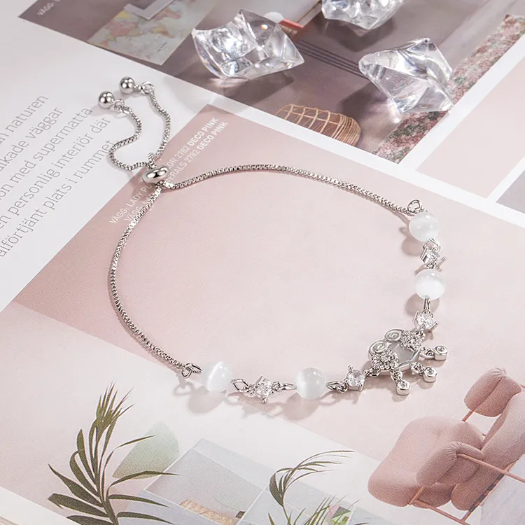 925银手链 平安锁转运珠手链女款新中式国风高级感精致可调节手饰