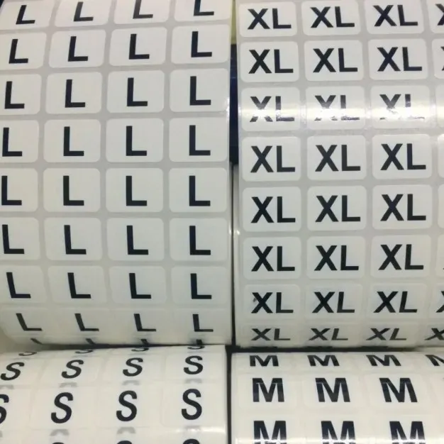 服装标签贴纸衣服大小码不干胶数字号码不干胶工厂尺码贴尺码标