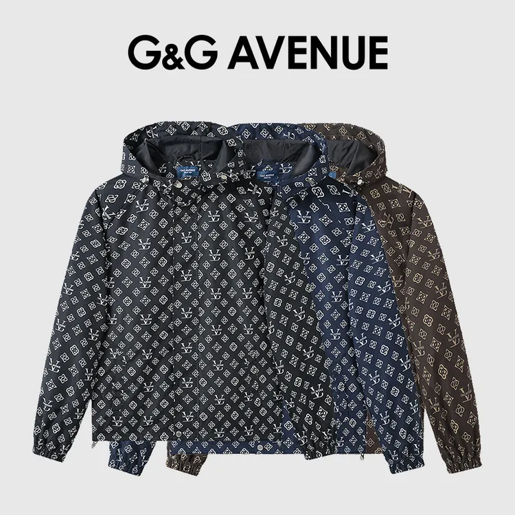 法国G&G AVENUE轻奢潮牌秋季休闲连帽夹克男女同款外套-GJ2421007