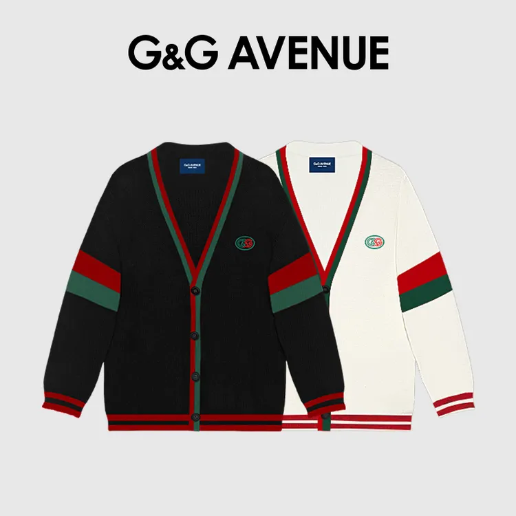 法国G&G AVENUE轻奢潮牌宽松开衫毛衣情侣款针织衫外套-GM233106