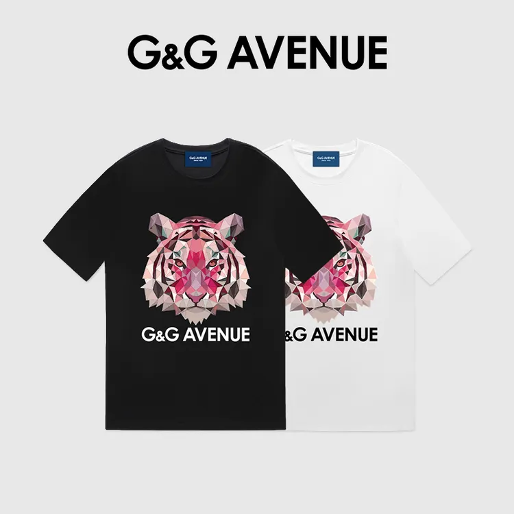 法国G&G AVENUE轻奢潮牌宽松短袖T恤男女同款纯棉半袖-GT2411009