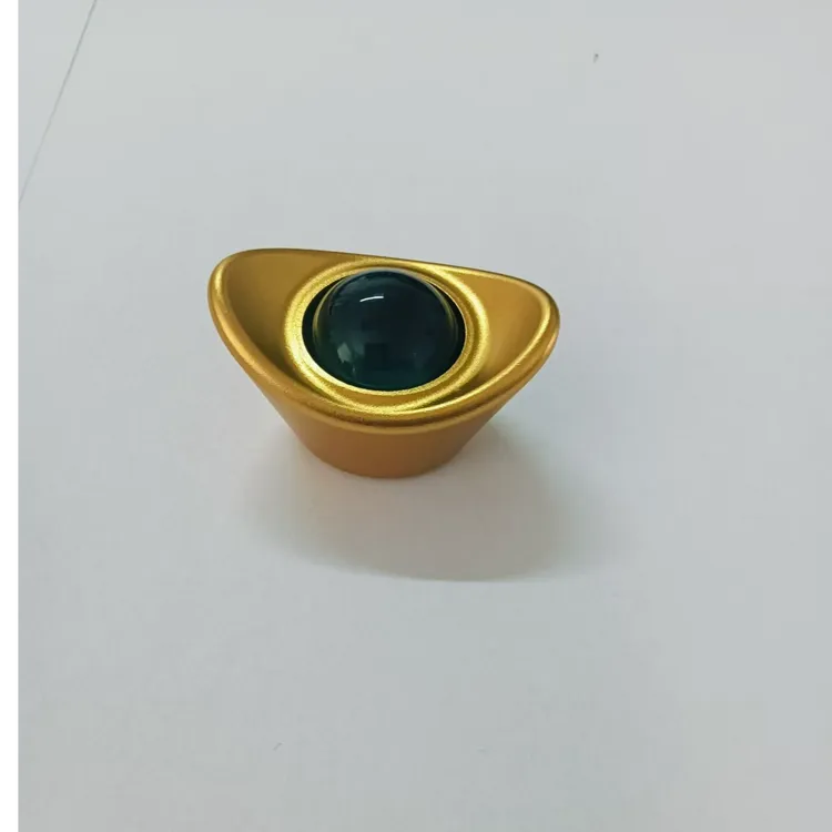 蓝色滚珠转运元宝，寓意：财源滚滚 ，一帆风顺，手把件，摆件