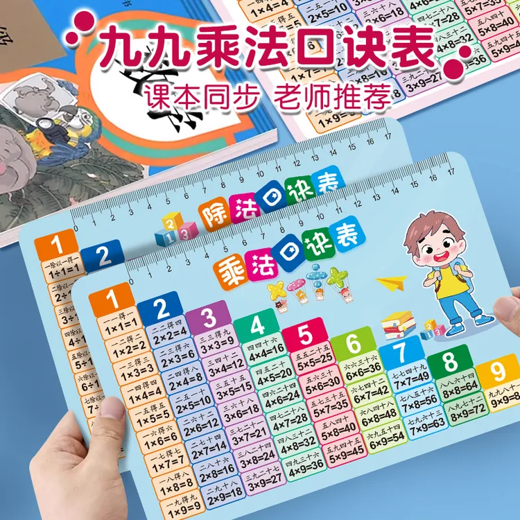 【买大送小】九九乘法口诀表卡片小学数学一二年级乘除法99背诵神器