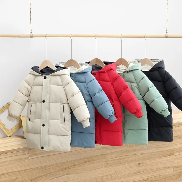 新款秋冬儿童棉服男童女童加厚中长款棉衣宝宝保暖冬装童装外套冬