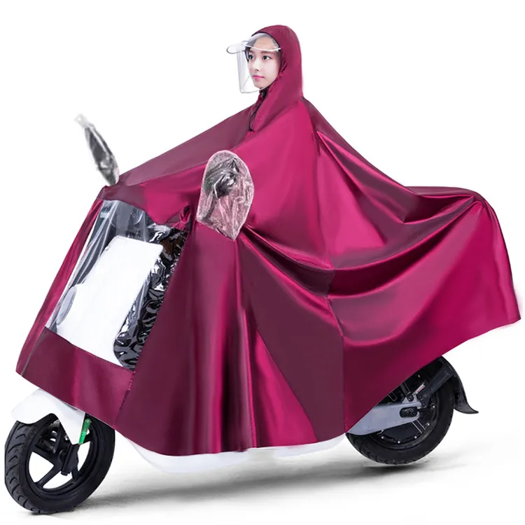 雨衣电动车防暴雨加大加厚护脸遮脚长款电瓶摩托车雨衣新款雨披